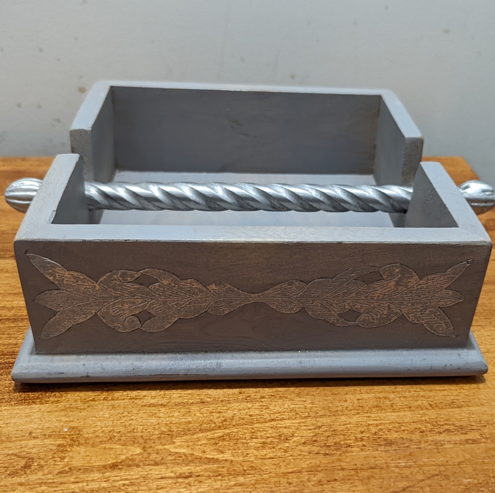 ACN Napkin Holder Gray with Silver tone